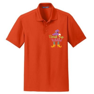 Halloween Funny Up Witches Gift Dry Zone Grid Polo