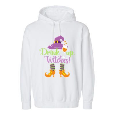 Halloween Funny Up Witches Gift Garment-Dyed Fleece Hoodie