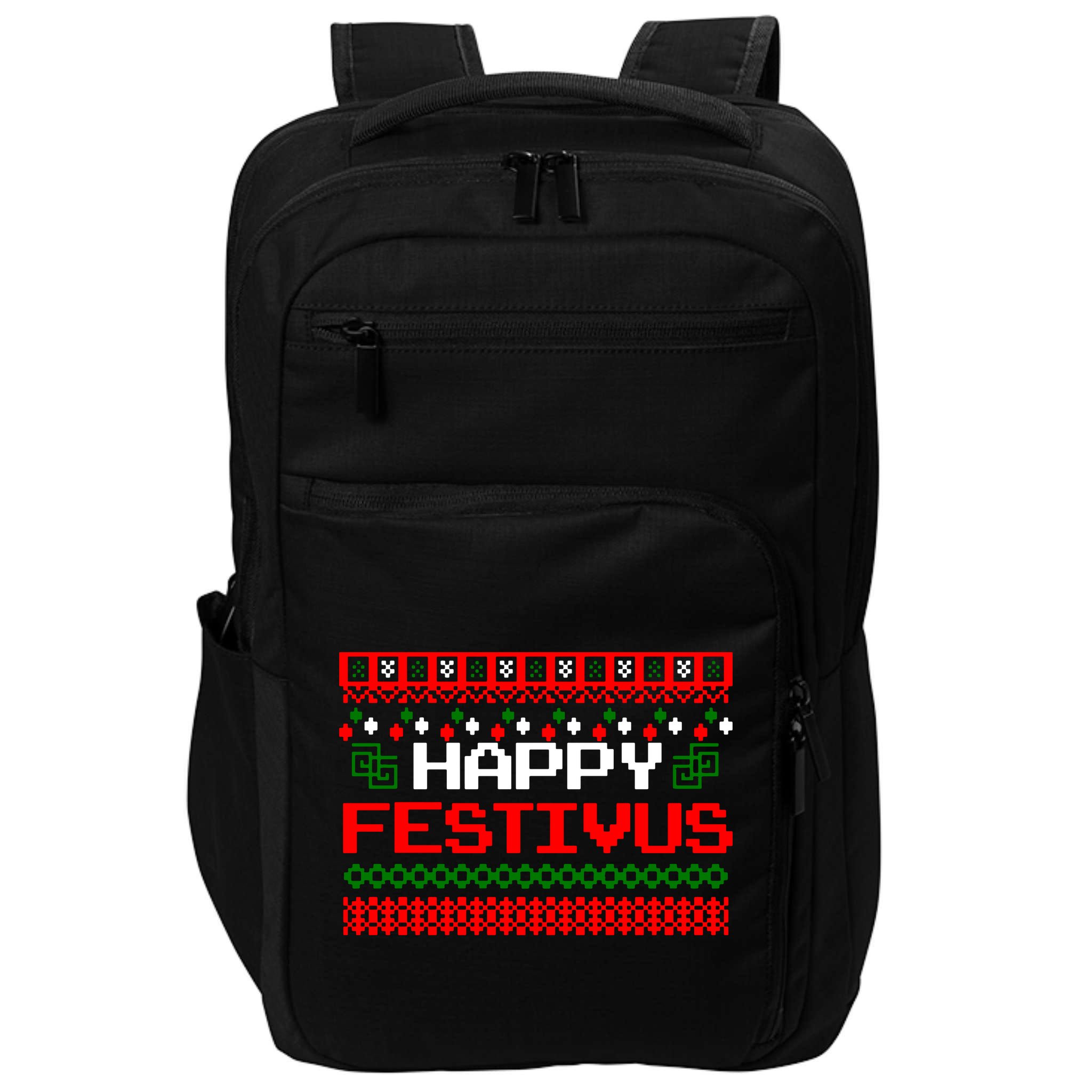 Happy Festivus Ugly Christmas Impact Tech Backpack