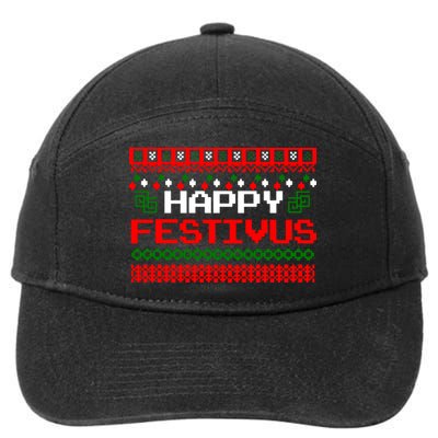 Happy Festivus Ugly Christmas 7-Panel Snapback Hat