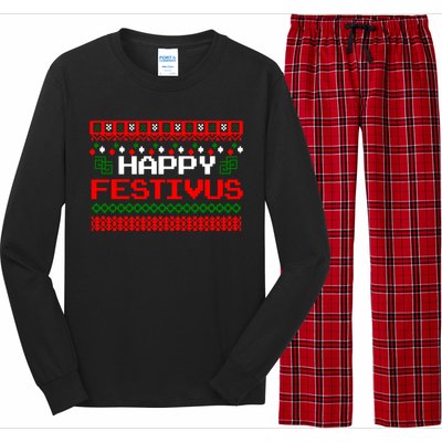 Happy Festivus Ugly Christmas Long Sleeve Pajama Set