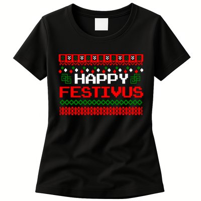 Happy Festivus Ugly Christmas Womens T-Shirt