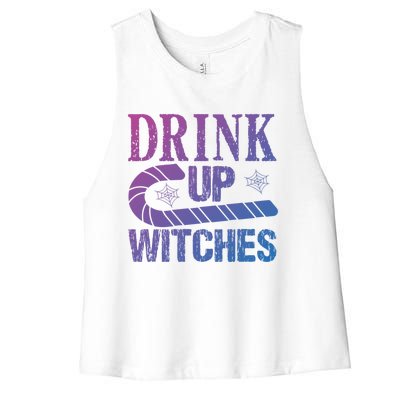 Halloween Funny Up Witches Gift Women's Racerback Cropped Tank