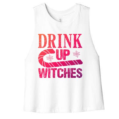 Halloween Funny Up Witches Gift Women's Racerback Cropped Tank