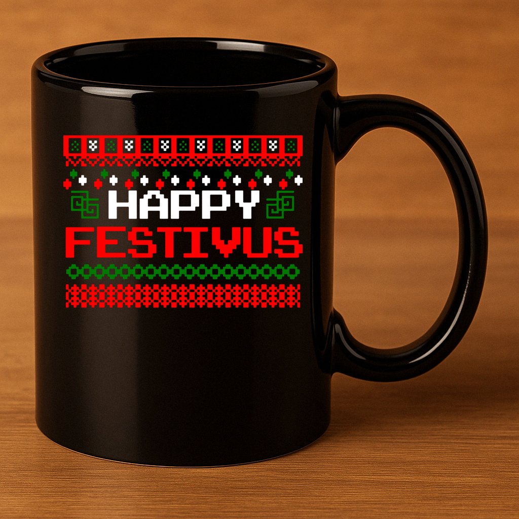 Happy Festivus Ugly Christmas 11oz C Handle Ceramic Mug