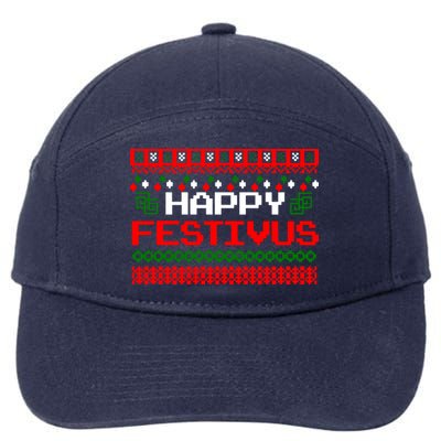 Happy Festivus Ugly Christmas 7-Panel Snapback Hat
