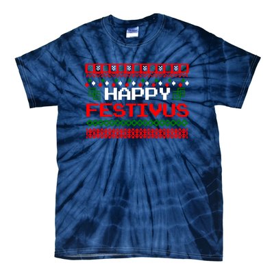 Happy Festivus Ugly Christmas Tie-Dye T-Shirt