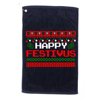 Happy Festivus Ugly Christmas Golf Towel