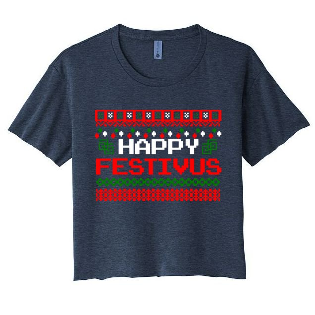 Happy Festivus Ugly Christmas Crop Top