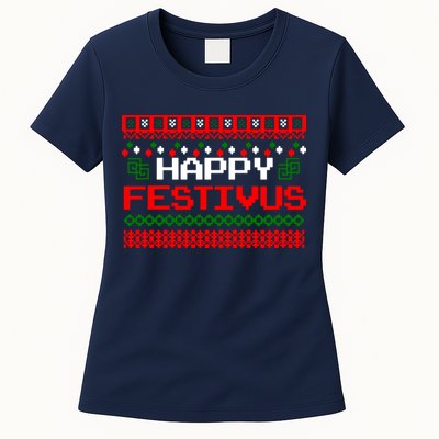 Happy Festivus Ugly Christmas Womens T-Shirt