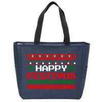Happy Festivus Ugly Christmas Zip Tote Bag