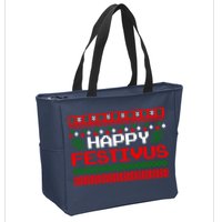 Happy Festivus Ugly Christmas Zip Tote Bag