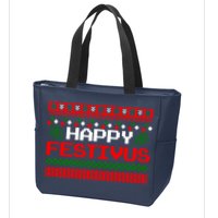 Happy Festivus Ugly Christmas Zip Tote Bag