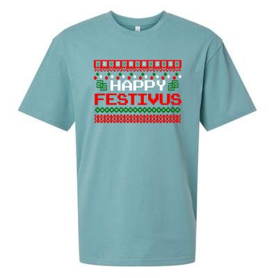 Happy Festivus Ugly Christmas Sueded Cloud Jersey T-Shirt