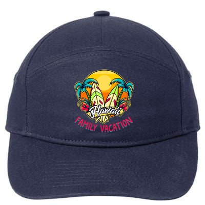 Hawaii Family Vacation Hello Summer Vibes Beach Vacay Cute Gift 7-Panel Snapback Hat