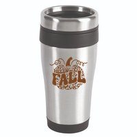 Hello Fall Vibes Leopard Pumpkin 16oz Travel Tumbler