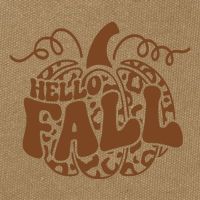 Hello Fall Vibes Leopard Pumpkin Cotton Canvas Backpack