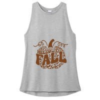 Hello Fall Vibes Leopard Pumpkin Ladies PosiCharge Tri-Blend Wicking Tank
