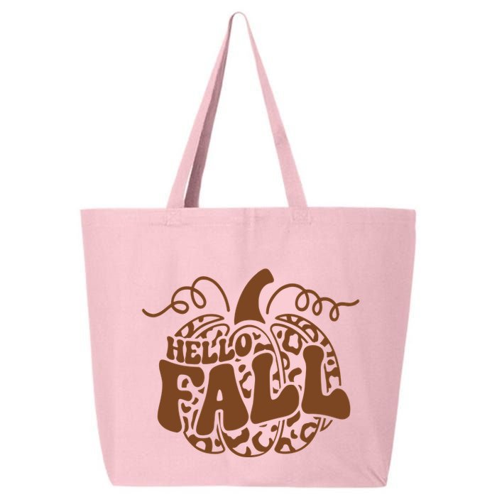 Hello Fall Vibes Leopard Pumpkin 25L Jumbo Tote