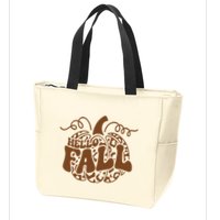 Hello Fall Vibes Leopard Pumpkin Zip Tote Bag