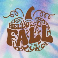 Hello Fall Vibes Leopard Pumpkin Legacy Tie Dye Trucker Hat