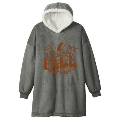 Hello Fall Vibes Leopard Pumpkin Hooded Wearable Blanket