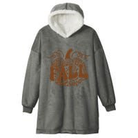 Hello Fall Vibes Leopard Pumpkin Hooded Wearable Blanket
