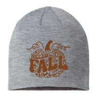 Hello Fall Vibes Leopard Pumpkin Sustainable Beanie