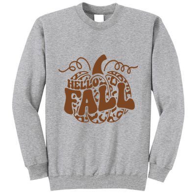 Hello Fall Vibes Leopard Pumpkin Tall Sweatshirt