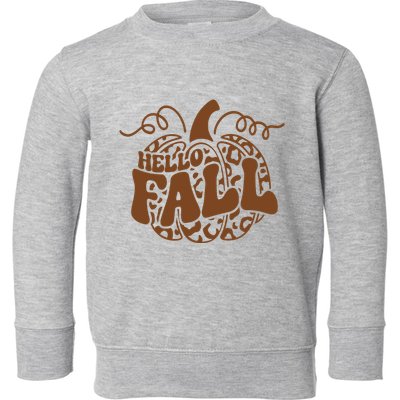 Hello Fall Vibes Leopard Pumpkin Toddler Sweatshirt
