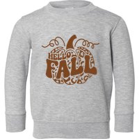 Hello Fall Vibes Leopard Pumpkin Toddler Sweatshirt