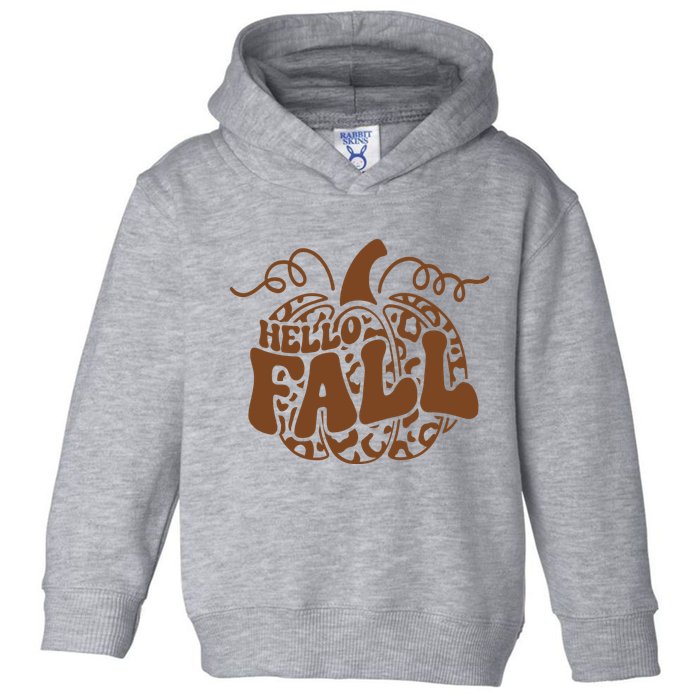Hello Fall Vibes Leopard Pumpkin Toddler Hoodie