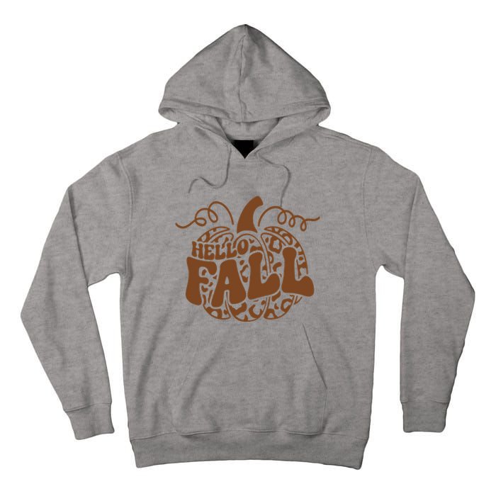 Hello Fall Vibes Leopard Pumpkin Tall Hoodie