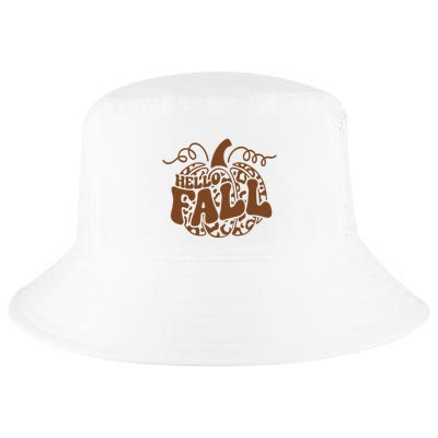 Hello Fall Vibes Leopard Pumpkin Cool Comfort Performance Bucket Hat