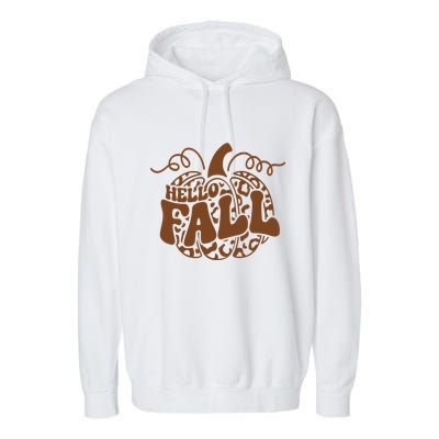 Hello Fall Vibes Leopard Pumpkin Garment-Dyed Fleece Hoodie