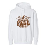Hello Fall Vibes Leopard Pumpkin Garment-Dyed Fleece Hoodie