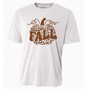 Hello Fall Vibes Leopard Pumpkin Cooling Performance Crew T-Shirt