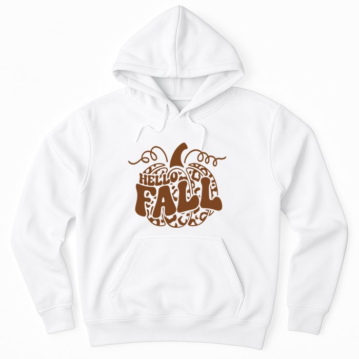 Hello Fall Vibes Leopard Pumpkin Hoodie