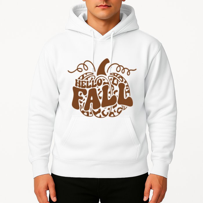 Hello Fall Vibes Leopard Pumpkin Hoodie