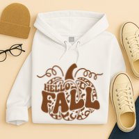 Hello Fall Vibes Leopard Pumpkin Hoodie