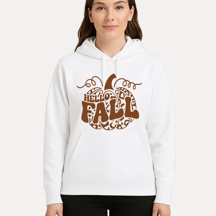 Hello Fall Vibes Leopard Pumpkin Hoodie