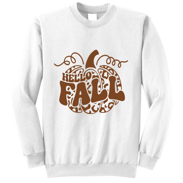 Hello Fall Vibes Leopard Pumpkin Sweatshirt