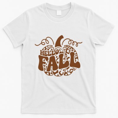 Hello Fall Vibes Leopard Pumpkin T-Shirt