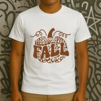 Hello Fall Vibes Leopard Pumpkin T-Shirt