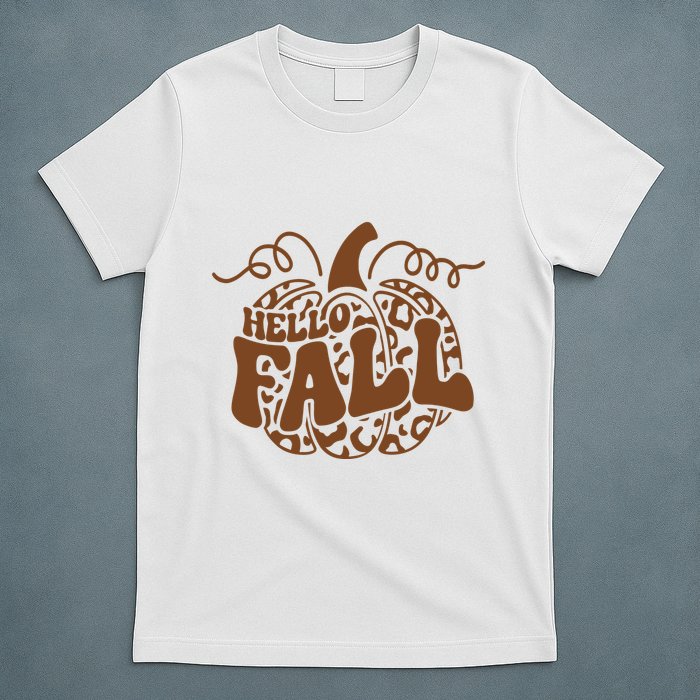 Hello Fall Vibes Leopard Pumpkin T-Shirt