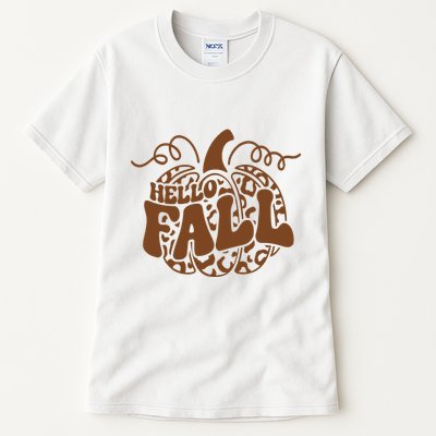 Hello Fall Vibes Leopard Pumpkin Tall T-Shirt