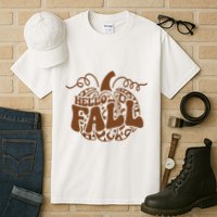 Hello Fall Vibes Leopard Pumpkin Tall T-Shirt