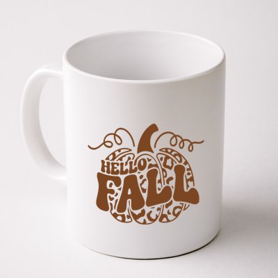 Hello Fall Vibes Leopard Pumpkin Mug
