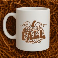 Hello Fall Vibes Leopard Pumpkin Mug