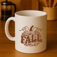 Hello Fall Vibes Leopard Pumpkin Mug